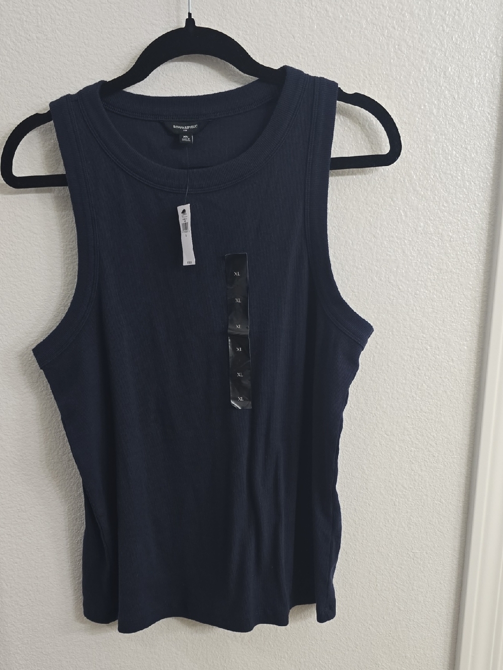 Banana Republic Navy Ribbed Tank Top - Sleeveless Crewneck